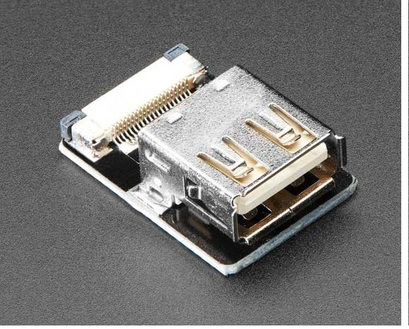 DIY ribbon cable USB adapter featuring straight Type A female socket Adafruit Industries 4110 model