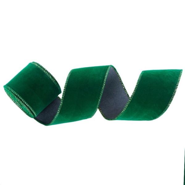 Lente de borda de veludo com fio impresso para revestimento de tecido artesanais vermelho-verde no arco de Natal