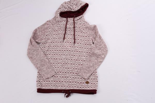 Burgundy Terry Cloth Sweatshirt Womens 53% Cotton 47% Polyester
