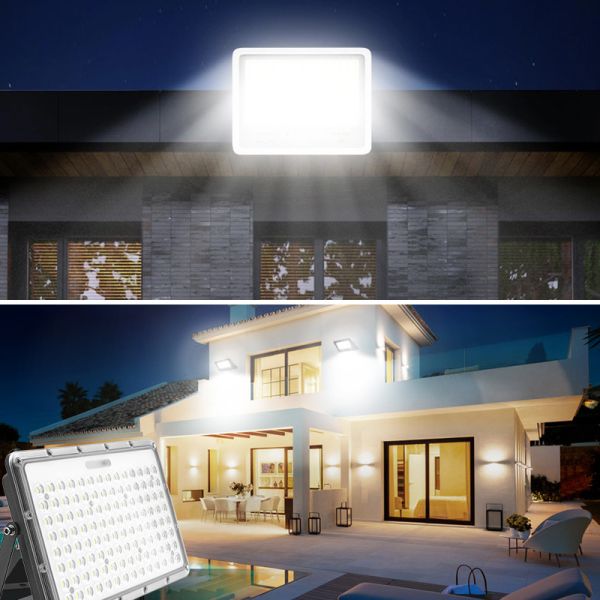 Outdoor Courtyard Solar Powered Flood Light Remote Control Rainproof Lightning Protection