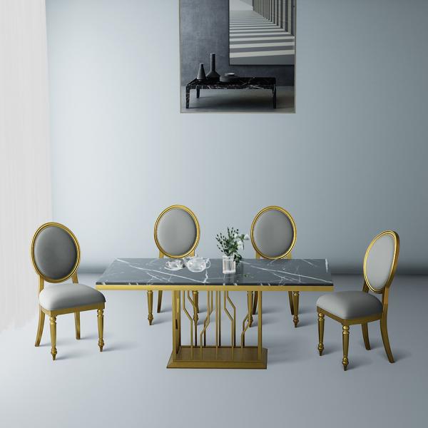 Современный роскошный апартамент из нержавеющей стали из мрамора площадь обеденный стол