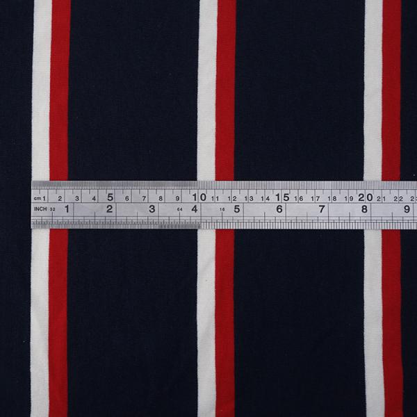 Low Shrinkage Yarn Dyed Stripe Knit Fabric 100% Cotton Texture 40S