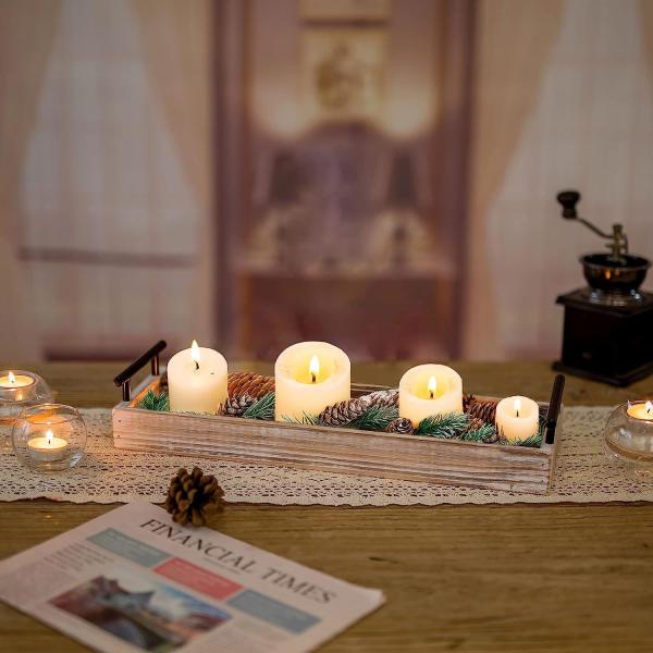 Custom Wooden Candle Holder Tray - Farmhouse Decor Centerpiece