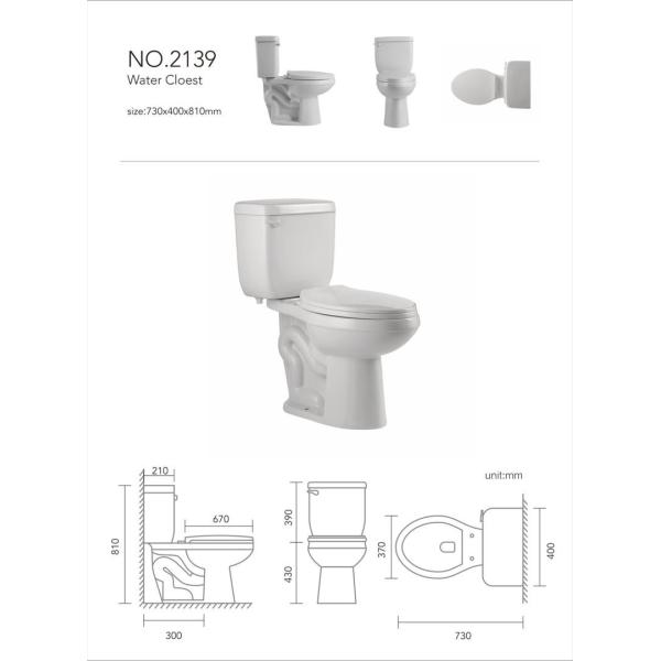 Шар места туалетов 730*410*810mm уборной керамический двухкусочный