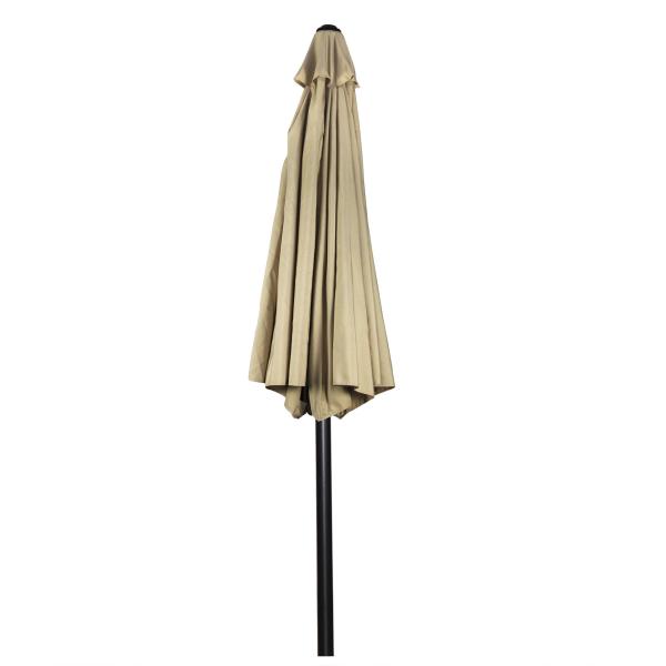Outdoor Funiture Customized Leisure Iron Steel Garden Umbrella with Hand Crank