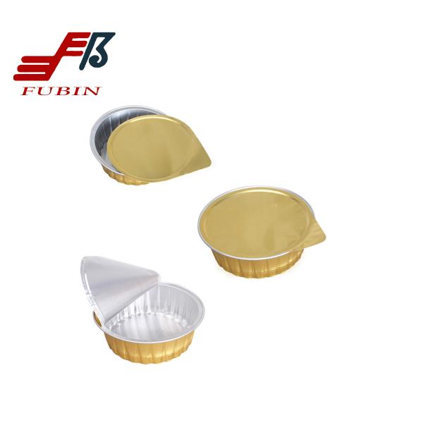 25 micron Airline Meal Tray FDA Round Aluminum Pans With Lids