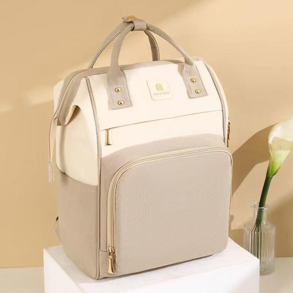 Bolso de pañales multifuncional ligero para mamás Capacidad Impermeable Mochila de mano Característica Patrón geométrico Algodón