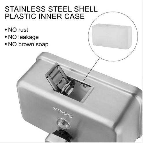 Metallic Anti Leak Commercial  Kitchen Soap Dispenser Stainless Steel For Hotels Restaurant
