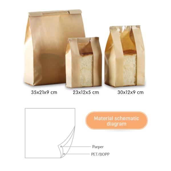 Eco Friendly Grease oil proof Bakery Bread Packaging For Sandwich bread
