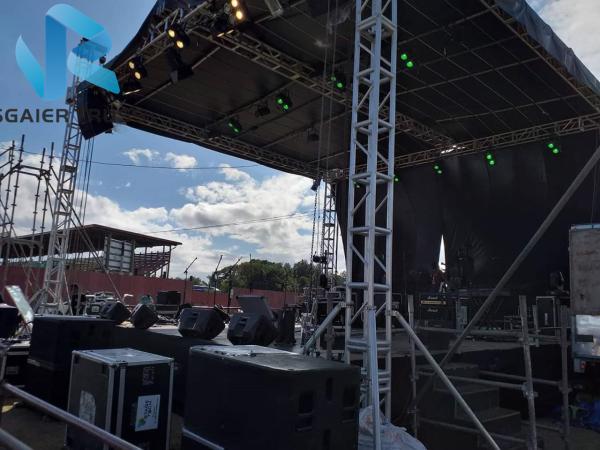 Welded Aluminum Flat Roof Truss In Concert For Large Scale Performance