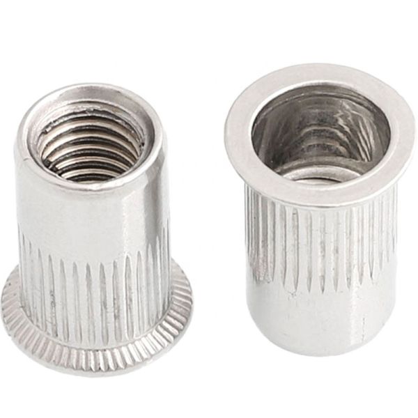 Precision Countersunk Head Knurled Rivet Nuts Zinc Plated Stainless Steel Material