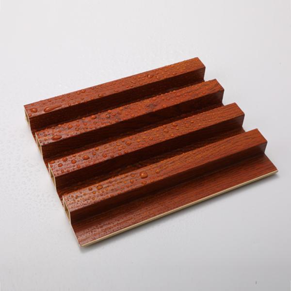 Home or Mall Fluted Indoor 3D Slat WPC Wall with Nano Effect Wood Grain Decoration