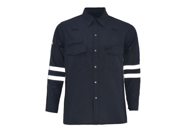 Mens Long Sleeve Reflective Safety Shirts 49% Lenzing FR 49% Aramid 2% Carbon