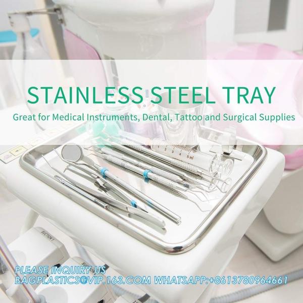 Stainless Steel Tray Non Toxic Heavy Duty Thickening Pan For Kitchen Baking, Lab Instrument, Dental, Medical Surgical