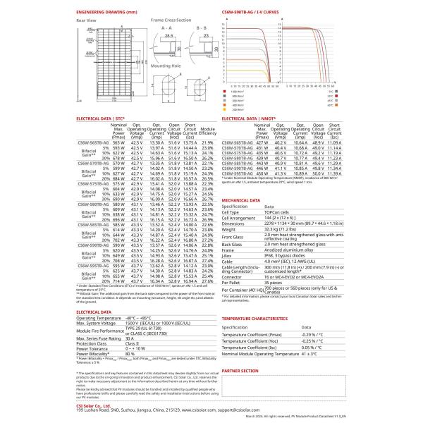 144 Half Cells N-type Bifacial Solar Panels 565W-595W Watt for Home Solar System