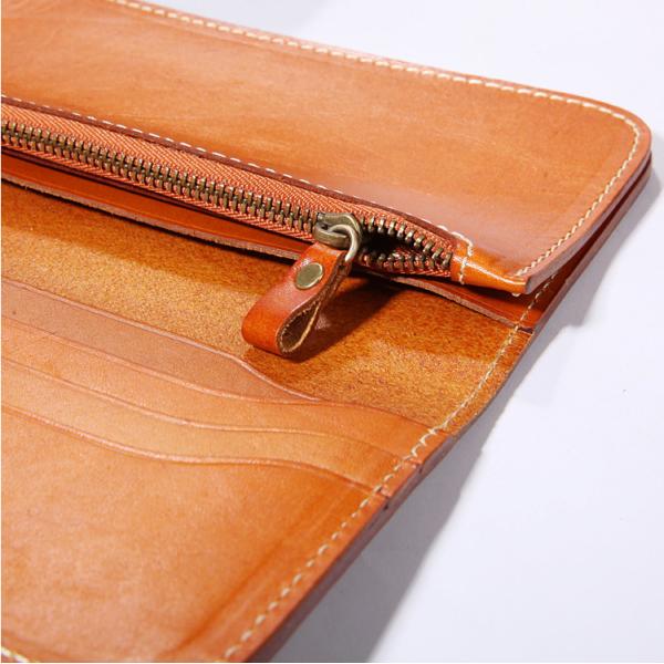 Vegetable Tanned Leather Wallet Mens Long Wallet Womens Leather Wallets