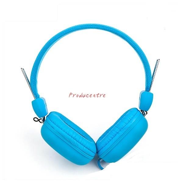 Universal square ear cover Sport MP3 Wired Headphone for music and PC Computer game in black