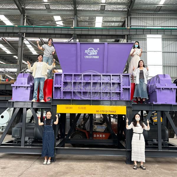 Precio de fábrica Triturador de plástico de doble eje para residuos de plástico planta de reciclaje Triturador de bloques de plástico