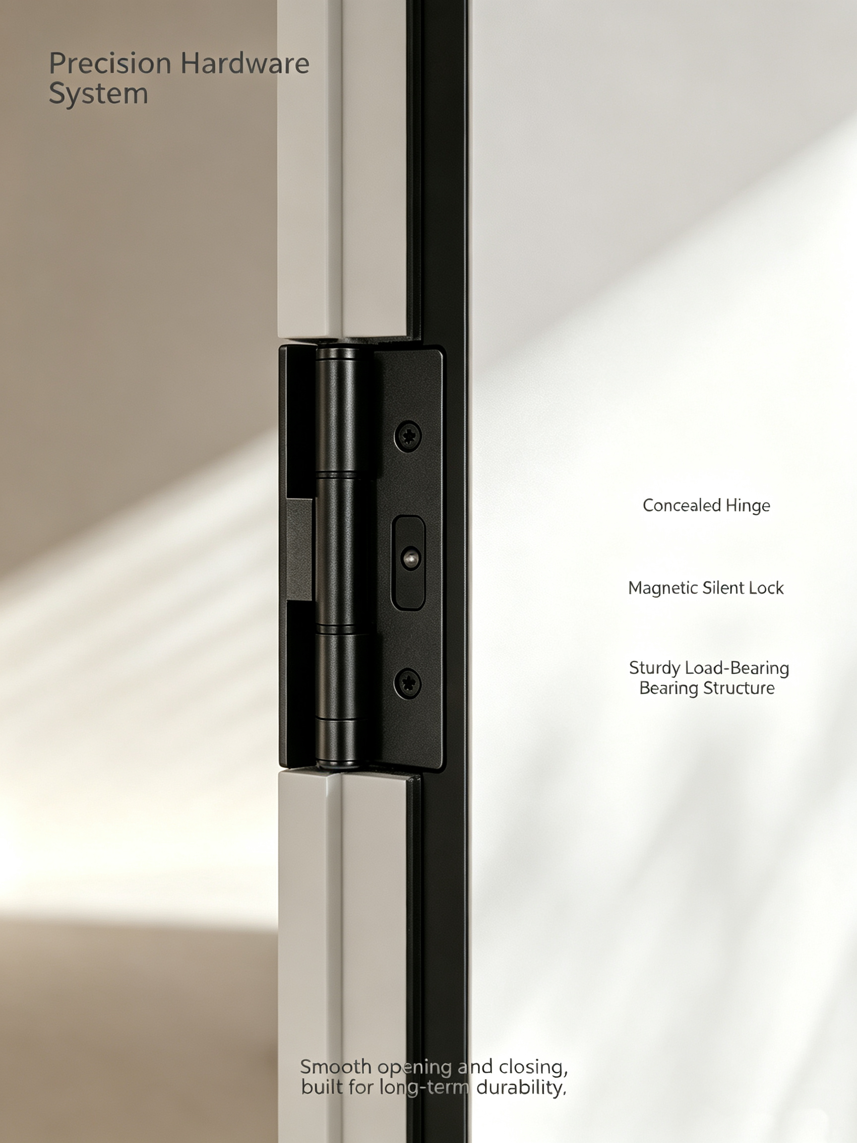 Ultra-narrow bezel aluminum and wood paint-free bedroom door for high-end home decoration