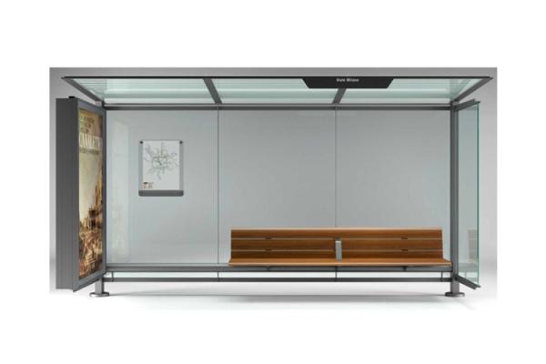 Anti Corrosive Prefabricated Bus Shelters , FRP Structure Stainless Steel Canopy