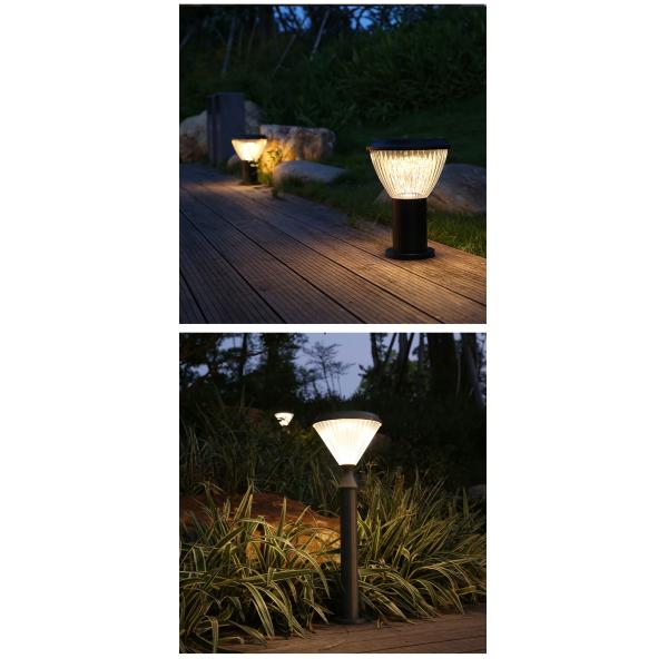Aluminum PC Material Solar Powered Fence Post Cap Lights With Leds For Garden Gate 2-
