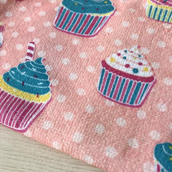 Cute printed cake towels microfiber absorbing water kitchen useage with single side printed