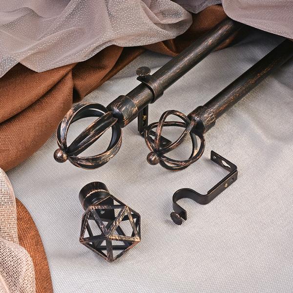 28MM Painting Black And Copper Color Pipe Curtain Rods For Living Room