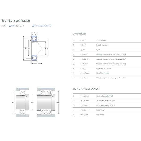 Angular contact ball bearings, single row 7309 BECBM , 7309BECBM
