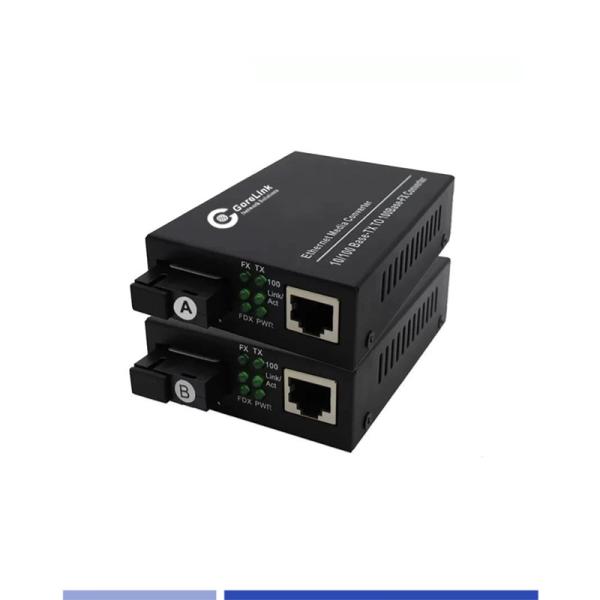 BIDI Fiber Media Converters 10/100Mbps Singlemode SMF TX1310nm/RX1550nm Simplex SC 20KM