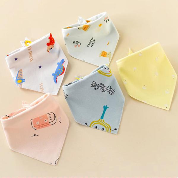 Wholesale Custom Best Eating Water Leak Plain Food Feeding 360 rotate organic cotton Infant Baby Bandana Drool Bibs