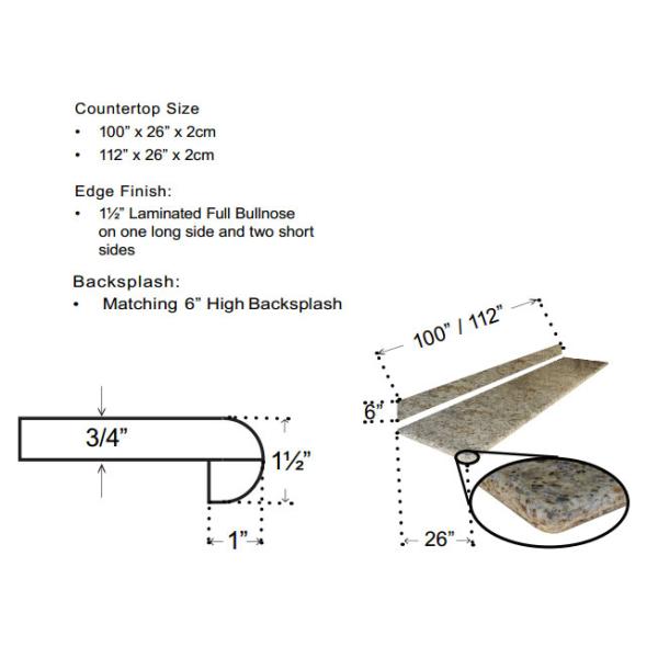 Rustic Yellow Colored Granite Stone Slab Countertop For Kitchen Showroom
