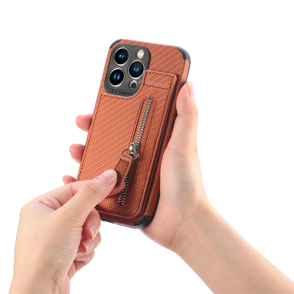 Laudtec Zipper Cards Wallet Leather Mobile Phone Case for iPhone 14 Plus 13 12 Mini 11 Pro Max X XS XR Purse Card Holder Cover