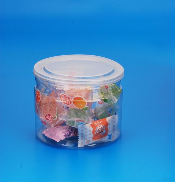 Round Shape Small Plastic Jars , Eco Friendly Clear Plastic Jars With Lids