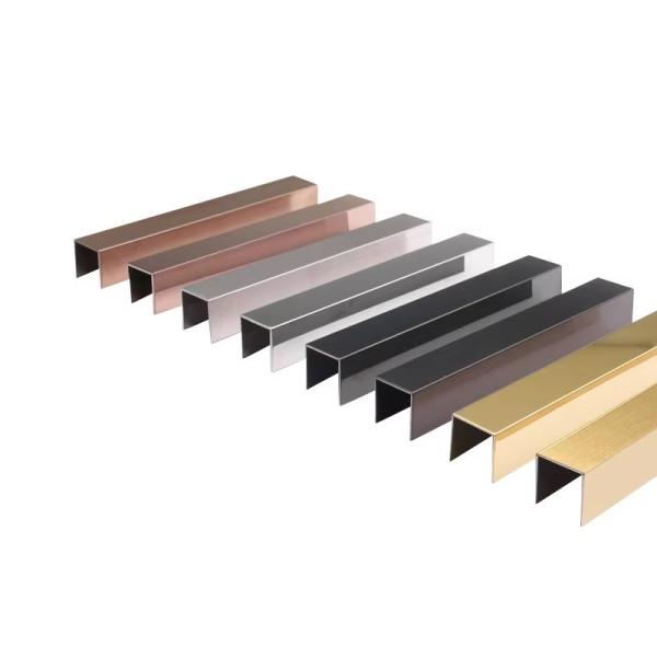 Decorative 304 316 430SS Stainless Steel Tile Trim Strip Mirror Finish PVD Coated