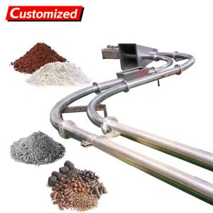 Custom-made fully enclosed pipeline chain conveyor industrial tubular conveyor, suitable for cement, flour, and ash plant manufacturers.