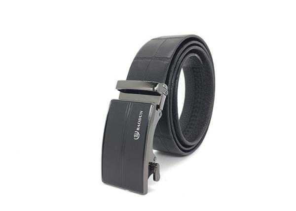 3.5cm Men Leather Ratchet Dress Belt With Automatic Click Slide Buckle