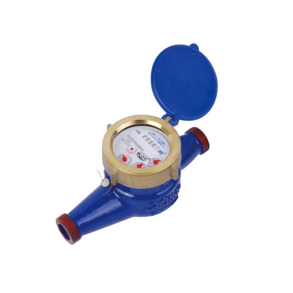 Cold 2'' Inline Water Meter 5digits With 4 Pointers Brass Couplings