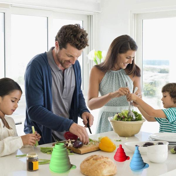 Фантели для наполнения бутылок Кухонные фантели для кухонного использования Пищевой класс Силиконовый складной фантель жидкий порошок