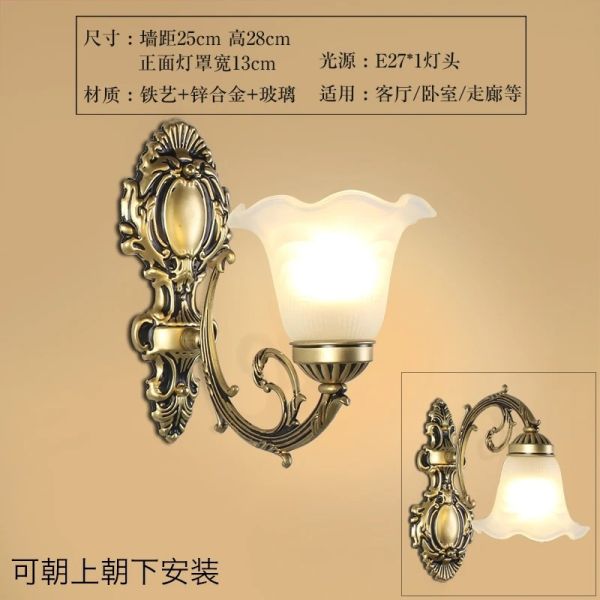 Metal Bar Corridor Lighting Led Retro European glass Wall Lamp(WH-VR-146)