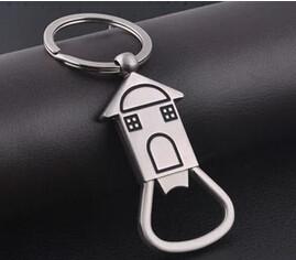 New creative gift product metal house shape bottle opener keychain keyrings
