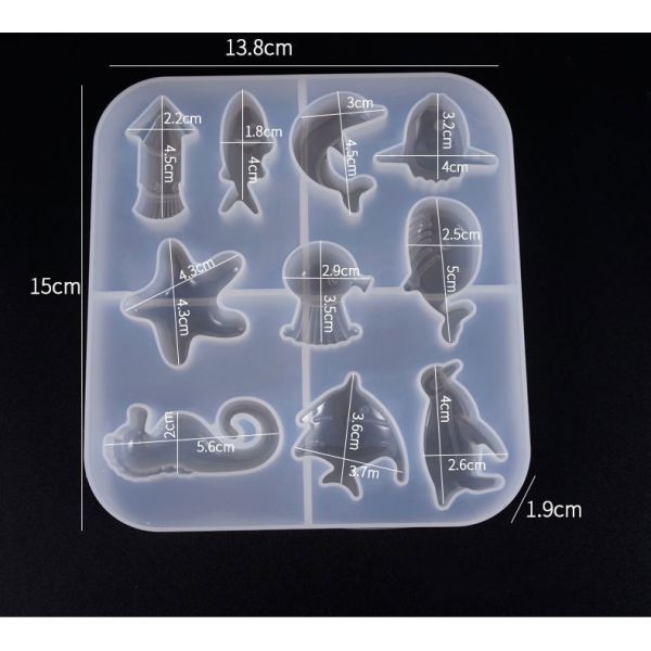 Crystal Drip Glue Mold DIY Jewelry Ocean Wind Series Creative Sea Star Penguin Multiple Collection Silicone Mold