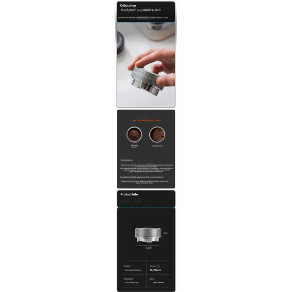 Adjustable Depth Coffee Dispenser 58mm Metal Set for Coffee Tea Tools Type Coffee Tampers