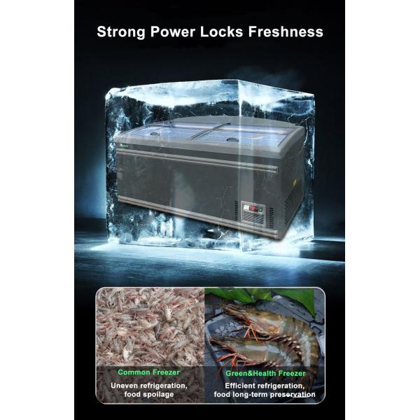 тип замораживателя острова супермаркета 1.8м 2.5м открытый с компрессором Бицер