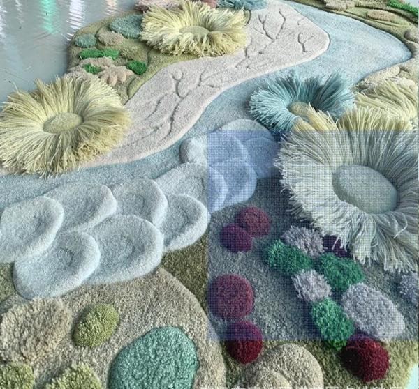 2000*1300 Living Room Floor Carpets Pure Handmade Wool Blend Irregular Carpet