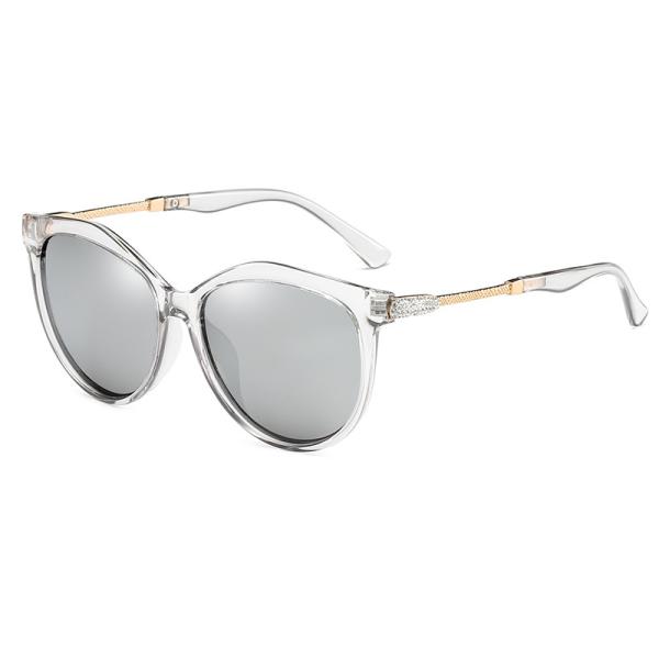 BSCI UV400 Fashion Polarized PC Sunglasses For Women Rhinestones Coating Lenses
