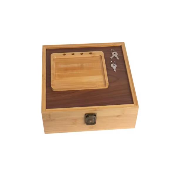 Caja de almacenamiento rectangular de bambú personalizada Caja de relojes de madera