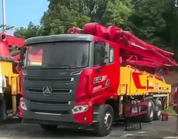Second Hand Heavy Equipment For Construction 2021 Year Sany 43M Small Size Concrete Pump Truck With Sany Chassis For Sale In China