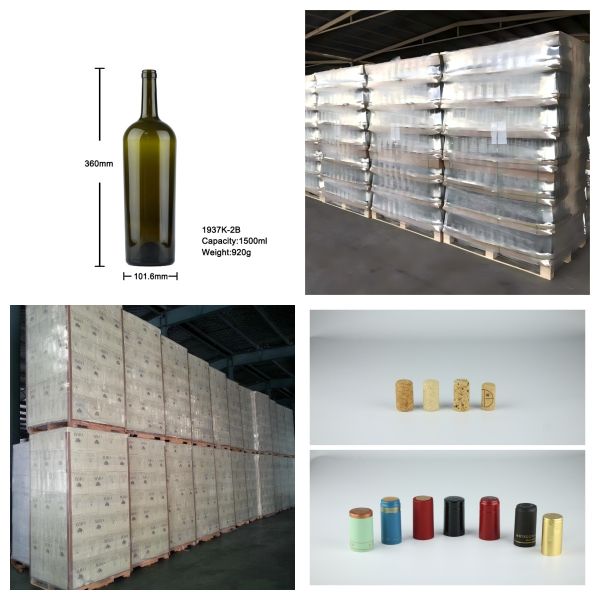 Cork Finish Grand Reserve Empty Wine Glass Bottle 1500ml Bordeaux Glass Bottle 920g 1937K-2B