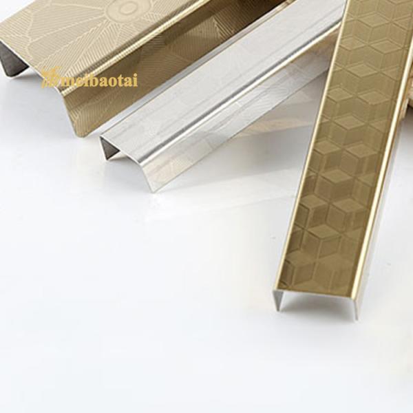 304 Stainless Steel U Shape Tile Trim with Mirror Surface and 3050mm Length for Edge Protection