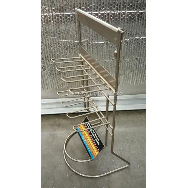 2 Layer 9'' * 19'' * 8'' Steel Wire Display Rack 8 Hooks For Battery Advertising